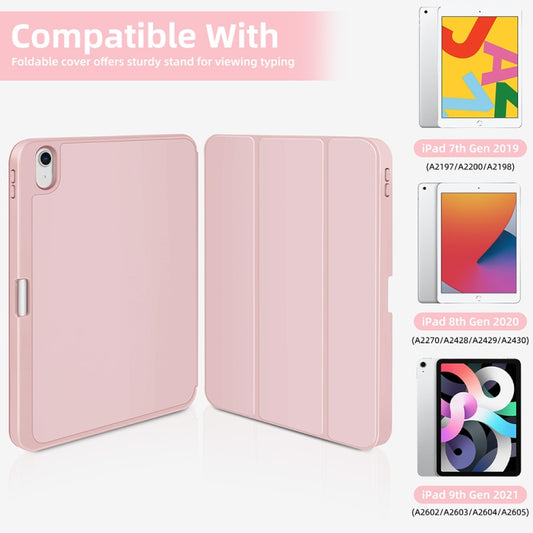 For iPad Air 5 / 4 3-fold TPU Smart Leather Tablet Case with Pen Slot(Pink) - iPad Air (2022) / (2020) 10.9 Cases by buy2fix | Online Shopping UK | buy2fix