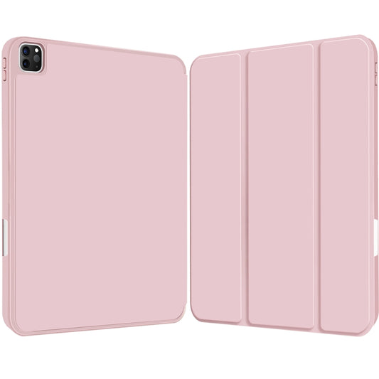 For iPad Pro 12.9 3-fold TPU Smart Leather Tablet Case with Pen Slot(Pink) - iPad Pro 12.9 (2020) Cases by buy2fix | Online Shopping UK | buy2fix