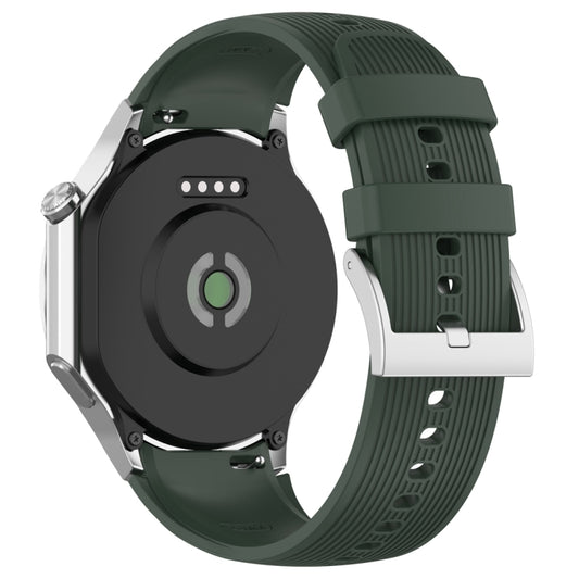 For OPPO Watch X2 Vertical Texture Silicone Watch Band(Dark Green) by buy2fix