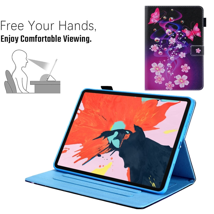 For iPad Pro 11 2025 / 2024 Colored Drawing Leather Smart Tablet Case(Dual Pink Butterflies) by buy2fix