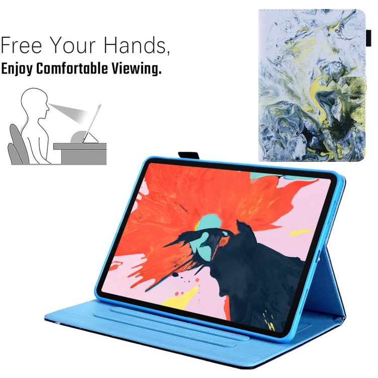 For iPad Pro 11 2025 / 2024 Colored Drawing Leather Smart Tablet Case(White Gold Marble) by buy2fix