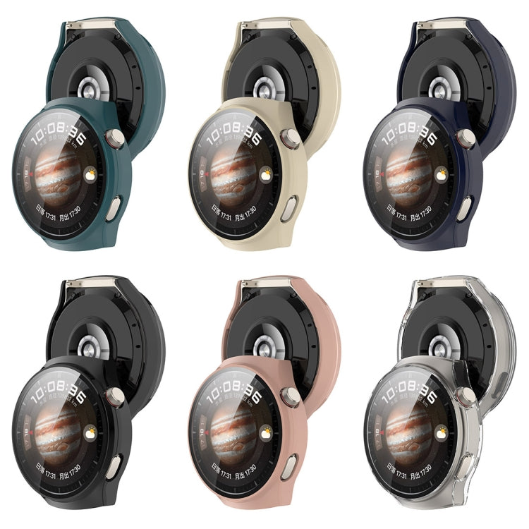 For Huawei Watch 4 Pro Space Edition PC + Curved Glass Film Integrated Watch Protective Case(Ivory White) by buy2fix