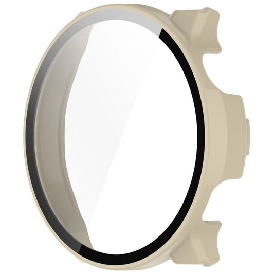 For COROS Pace 2 PC + Tempered Film Integrated Watch Protective Case(Ivory White) by buy2fix