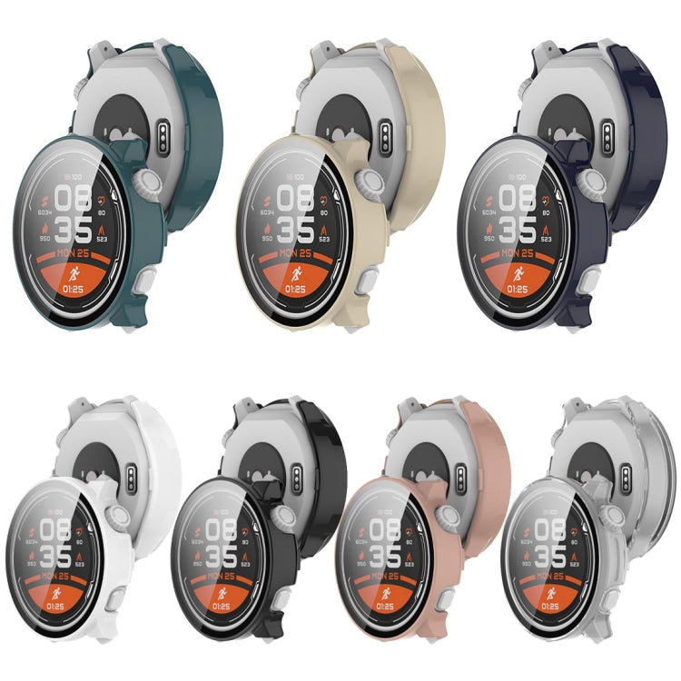 For COROS Pace 2 PC + Tempered Film Integrated Watch Protective Case(Ink Blue) by buy2fix