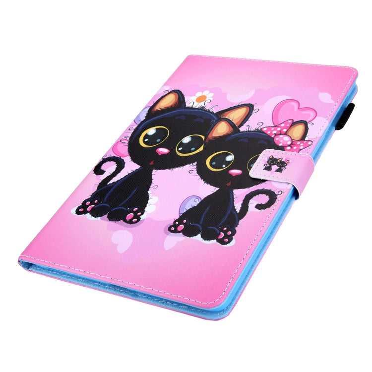 For iPad Pro 11 2025 / 2024 Colored Drawing Leather Smart Tablet Case(Two Black Cats) by buy2fix