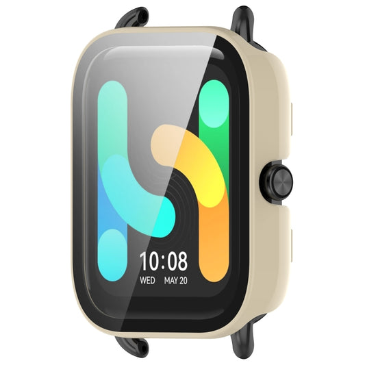 For Xiaomi HayLou GST/GST Lite/RS4 Plus PC + Tempered Film Integrated Watch Protective Case(Ivory White) by buy2fix