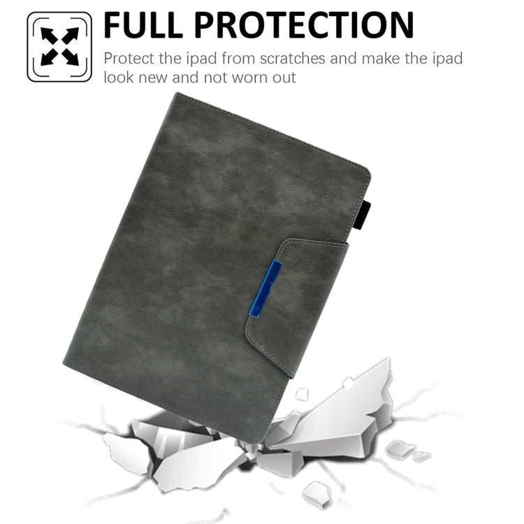 For iPad Pro 11 2025 / 2024 Suede Cross Texture Magnetic Clasp Leather Smart Tablet Case(Grey) by buy2fix