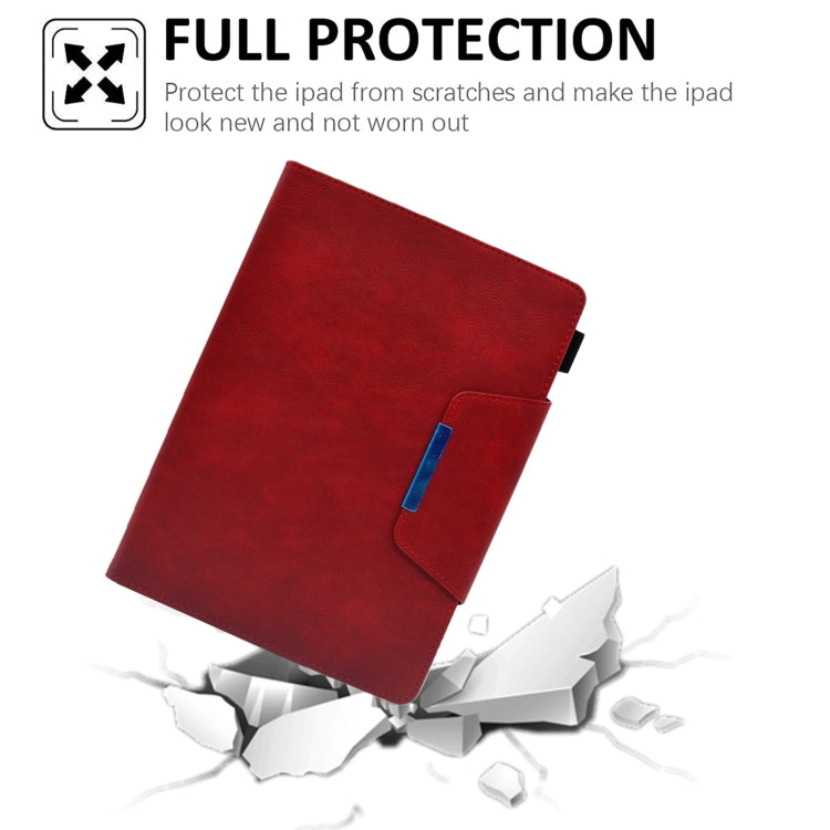 For iPad Pro 11 2025 / 2024 Suede Cross Texture Magnetic Clasp Leather Smart Tablet Case(Red) by buy2fix