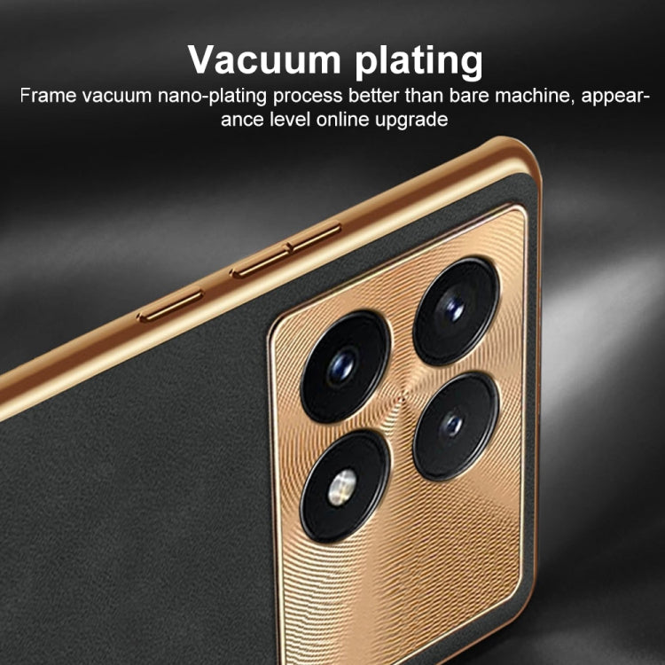 For Xiaomi Redmi K70 Pro Electroplating Lambskin Leather Phone Case(Black) by buy2fix
