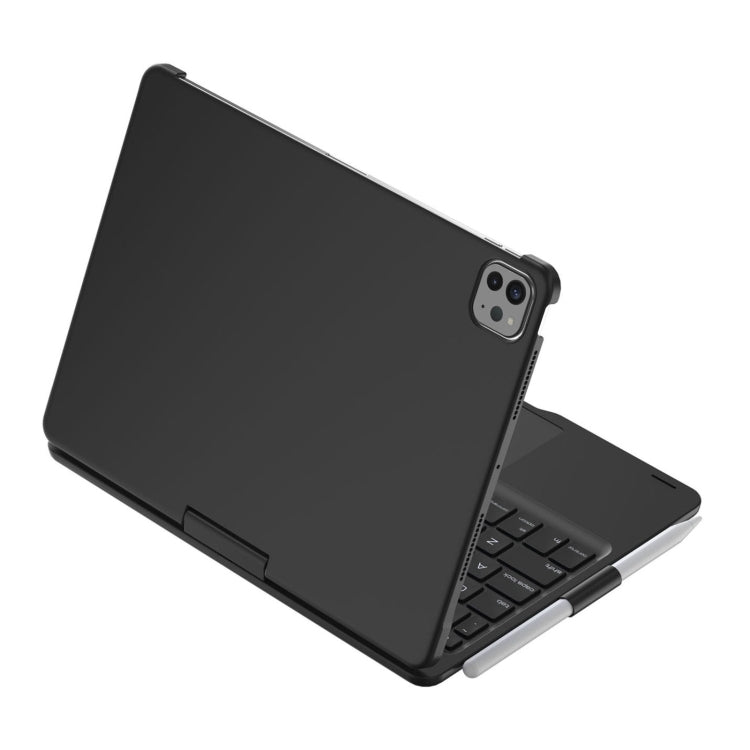For iPad Pro 11 2024 F11AT 360 Degree Rotating Acrylic Bluetooth Keyboard Leather Case with Backlight(Black) by buy2fix