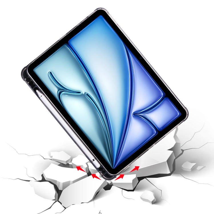 For iPad Air 11 2025 / 2024 3-fold TPU Leather Smart Tablet Case with Pen Slot(Black) by buy2fix