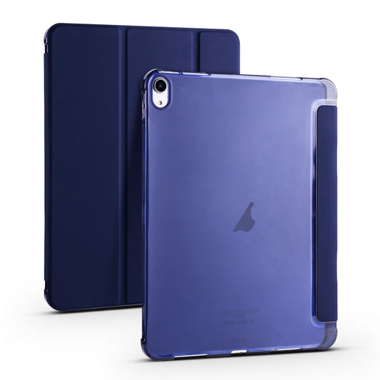 For iPad Air 11 2025 / 2024 3-fold TPU Leather Smart Tablet Case with Pen Slot(Dark Blue) by buy2fix