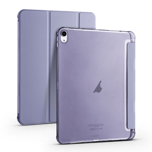 For iPad Air 11 2025 / 2024 3-fold TPU Leather Smart Tablet Case with Pen Slot(Lavender Purple) by buy2fix