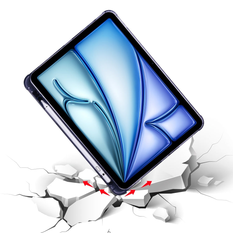 For iPad Air 11 2025 / 2024 3-fold TPU Leather Smart Tablet Case with Pen Slot(Lavender Purple) by buy2fix