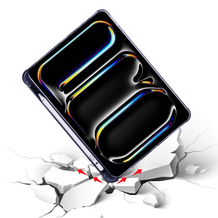 For iPad Pro 11 2025 / 2024 3-fold TPU Leather Smart Tablet Case with Pen Slot(Lavender Purple) by buy2fix