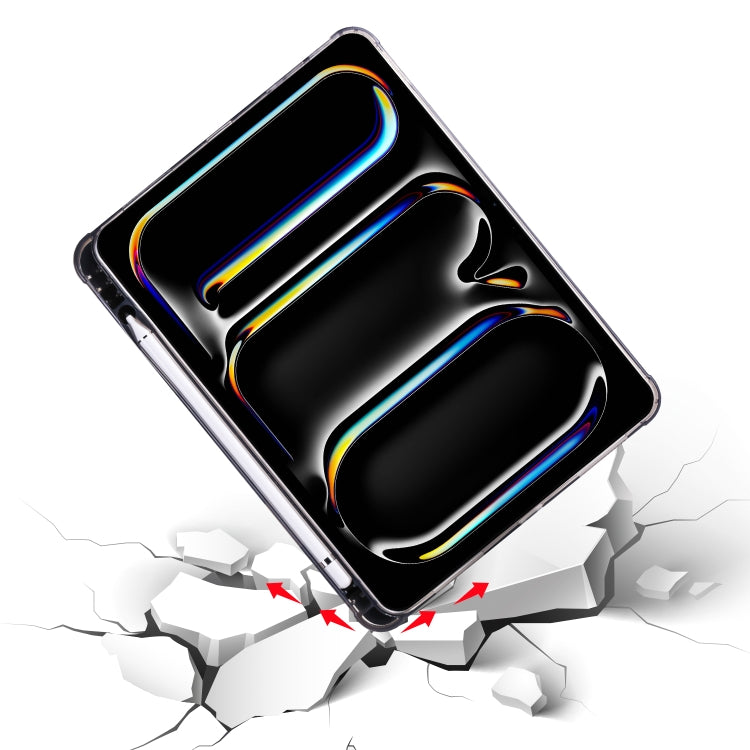 For iPad Pro 13 2025 / 2024 Multi-folding TPU Leather Smart Tablet Case with Pen Slot(Black) by buy2fix