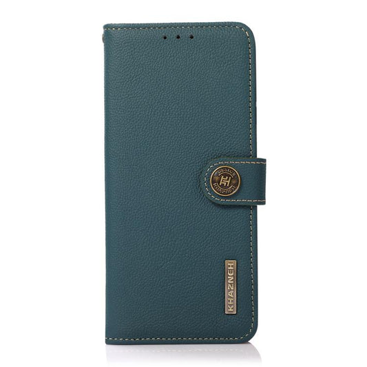 For iPhone 17 Pro Max KHAZNEH Custer Genuine Leather RFID Phone Case(Green) - iPhone 17 Pro Max Cases by buy2fix | Online Shopping UK | buy2fix