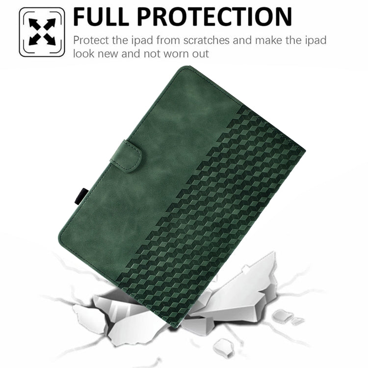 For iPad Pro 11 2025 / 2024 Rhombus Embossed Leather Tablet Case(Green) by buy2fix