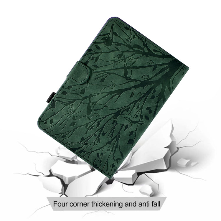 For iPad Pro 11 2025 / 2024 Fortune Tree Embossed Leather Smart Tablet Case(Green) by buy2fix