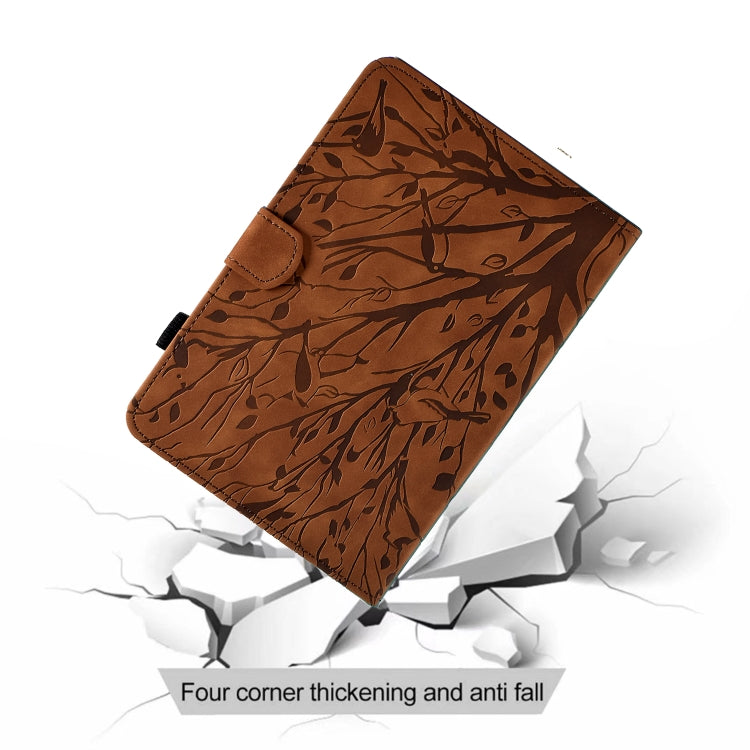For iPad Pro 11 2025 / 2024 Fortune Tree Embossed Leather Smart Tablet Case(Brown) by buy2fix