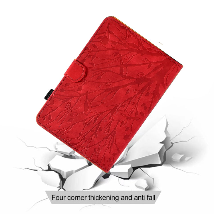 For iPad Pro 11 2025 / 2024 Fortune Tree Embossed Leather Smart Tablet Case(Red) by buy2fix