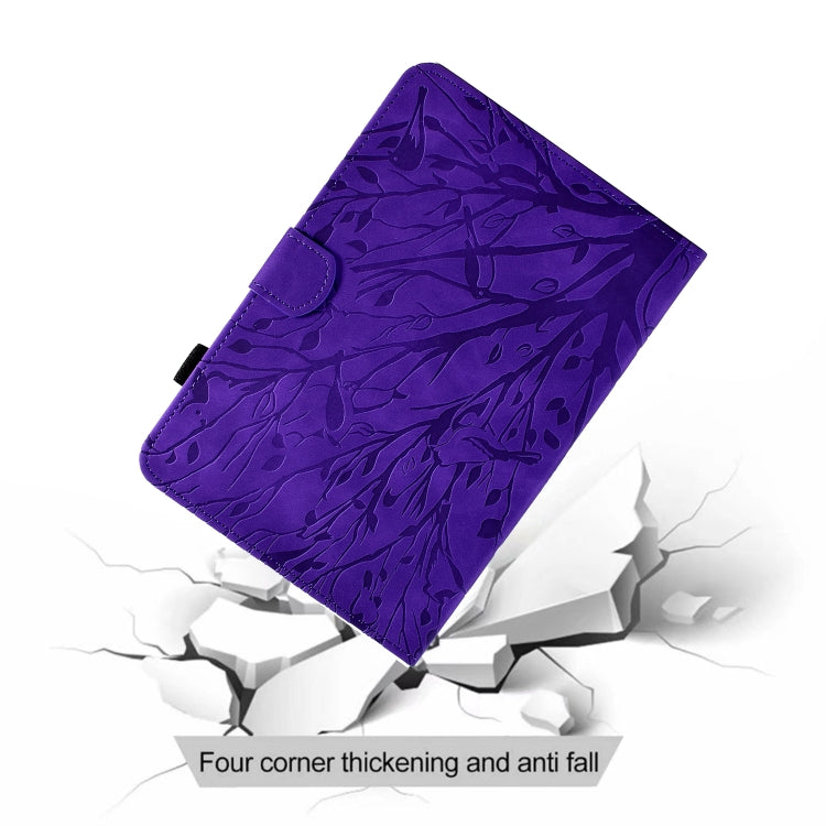 For iPad Pro 11 2025 / 2024 Fortune Tree Embossed Leather Smart Tablet Case(Purple) by buy2fix