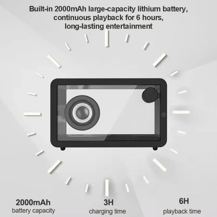 M8 Simple Fashion Transparent Bluetooth Speaker Subwoofer with Ambient Light(White) by buy2fix