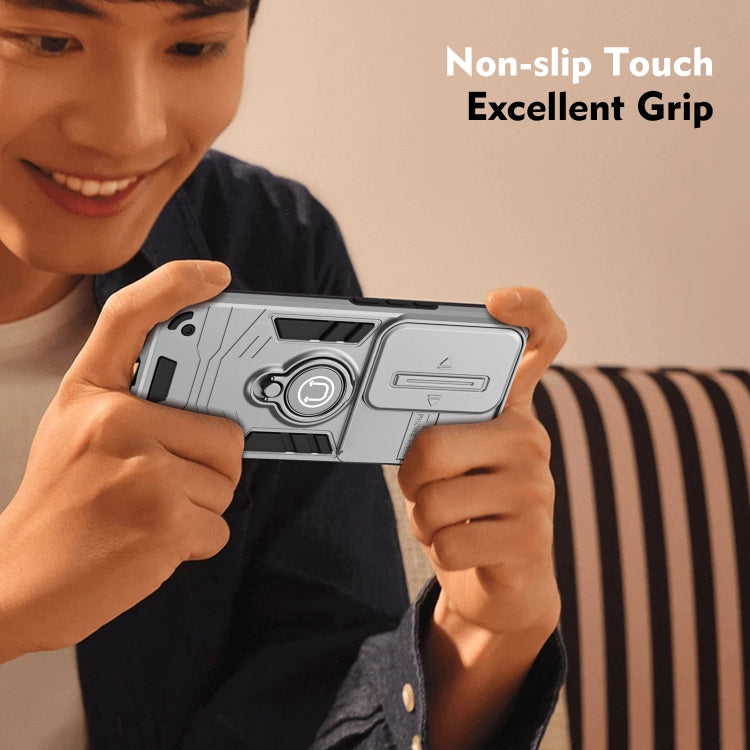 For OPPO Reno11 Pro Global Camshield Ring Holder Phone Case(Grey) by buy2fix