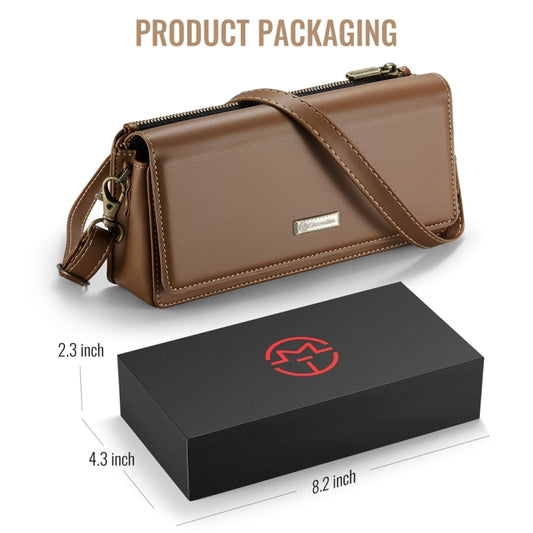 CaseMe ME30 Max Multifunctional Large-Capacity Shoulder Crossbody Phone Bag(Brown) by CaseMe