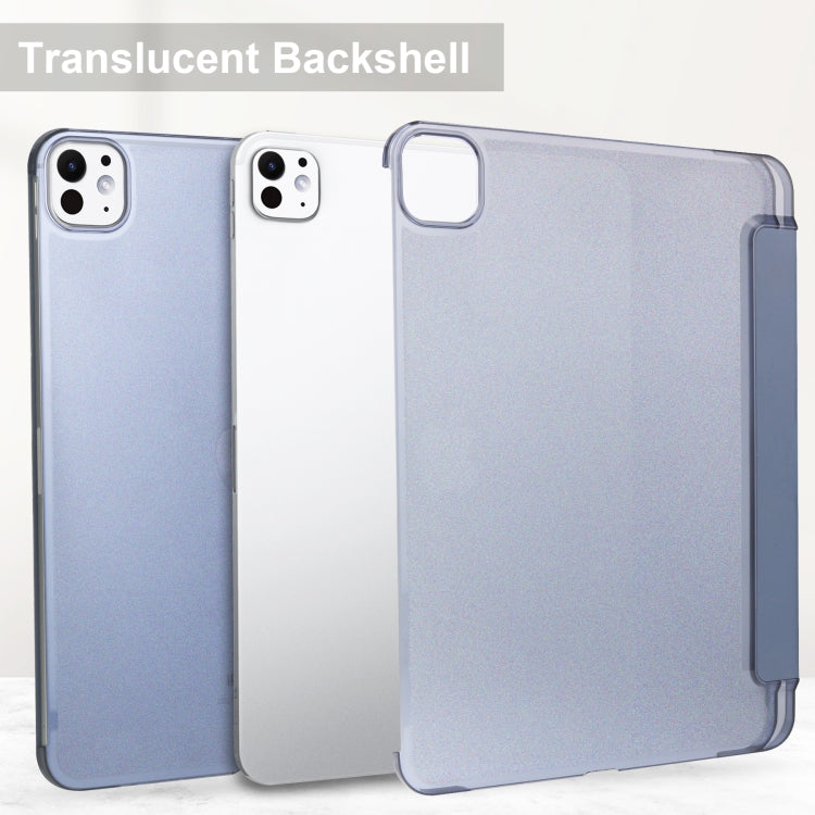 For iPad Pro 11 2025 / 2024 3-fold Semi-transparent Frosted Smart Leather Tablet Case(Lavender Purple) by buy2fix