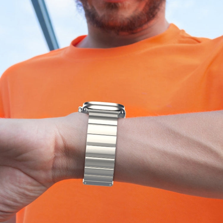 22mm One-Bead Magnetic Buckle Titanium Metal Watch Band(Grey) by buy2fix