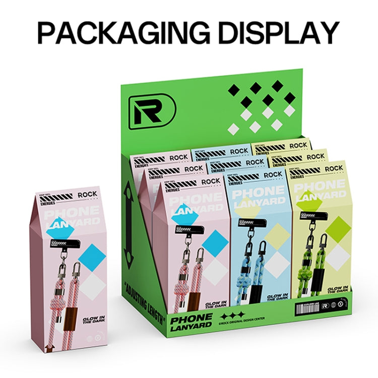 ROCK Multifunctional Luminous Phone Crossbody Lanyard Wrist Lanyard(Fluorescent Pink) - Lanyards & Wrist Straps by ROCK | Online Shopping UK | buy2fix