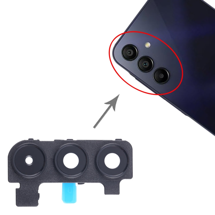 For Samsung Galaxy A15 4G SM-A155F 10pcs Original Rear Camera Lens Cover(Black) - Camera Series by buy2fix | Online Shopping UK | buy2fix