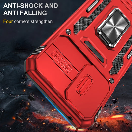 For Motorola Moto G Power 2024 Armor PC + TPU Camera Shield Phone Case(Red) by buy2fix