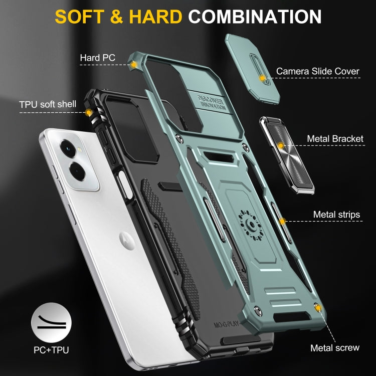 For Motorola Moto G Stylus 5G 2024 Armor PC + TPU Camera Shield Phone Case(Alpine Green) by buy2fix