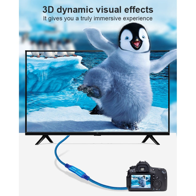 USB 3.0 Male To Micro USB 3.0 Male Braided Cable, Length:0.3m(Blue) by buy2fix