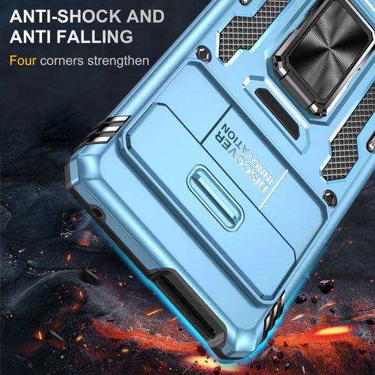 For Google Pixel 9 Pro XL 6.8 Armor PC + TPU Camera Shield Phone Case(Light Blue) by buy2fix