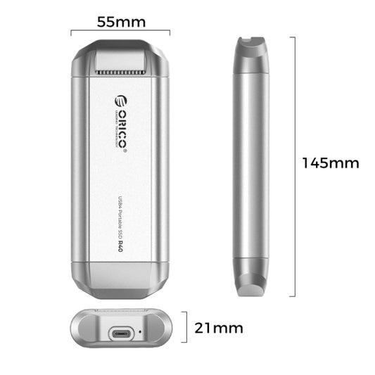 ORICO R40-2T 2TB 40Gbps Racing Car-Inspired Portable SSD Enclosure(Silver) by ORICO