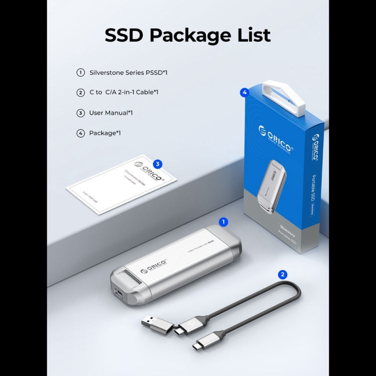 ORICO R40-2T 2TB 40Gbps Racing Car-Inspired Portable SSD Enclosure(Silver) by ORICO