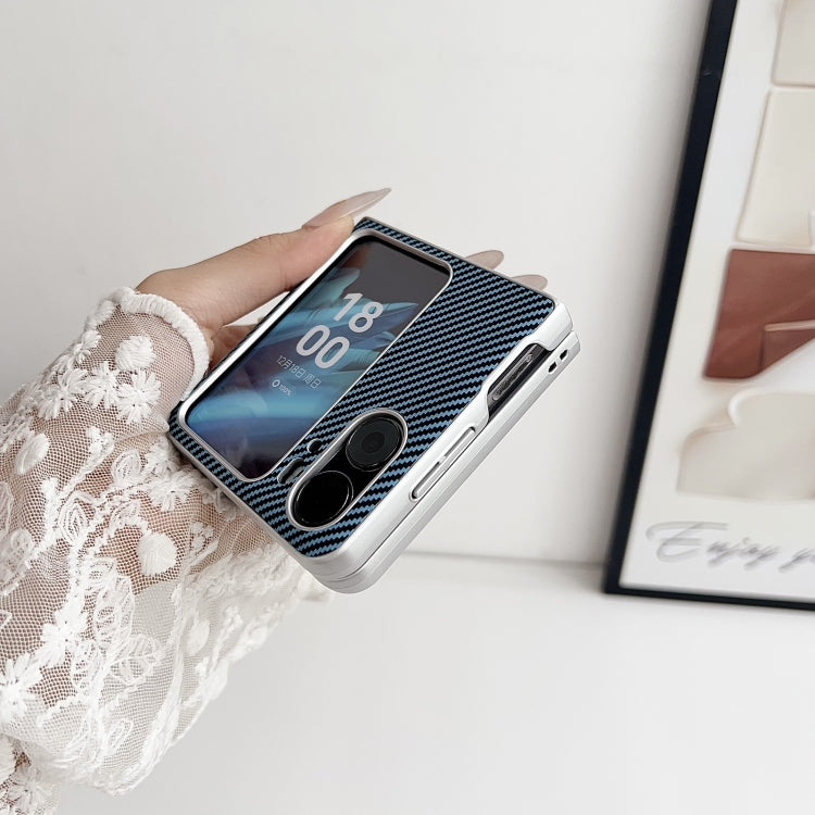 For OPPO Find N2 Flip Kevlar Carbon Fiber Ultra-thin Shockproof Phone Case(Red) by buy2fix