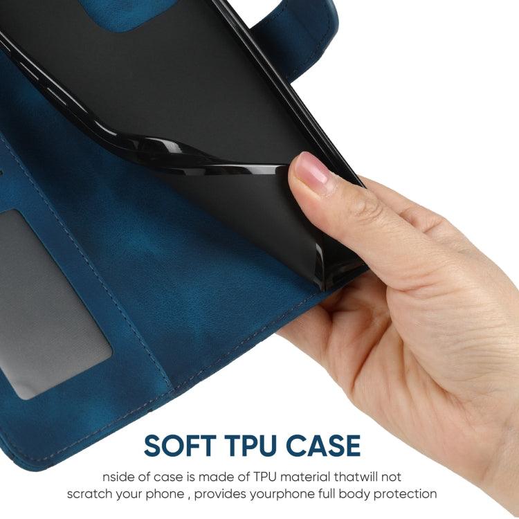 For iPhone 16 Pro Skin Feel Geometric Lines Leather Phone Case(Blue) by buy2fix
