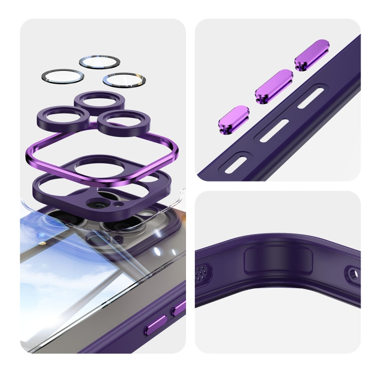 For iPhone 15 Pro Acrylic Hybrid TPU Armor Shockproof Phone Case(Purple) by buy2fix