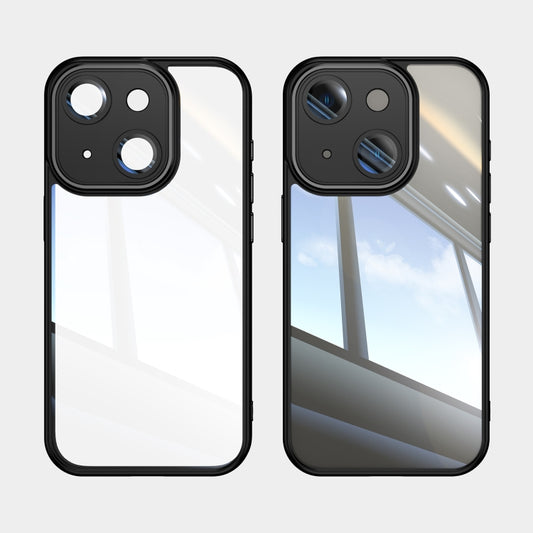 For iPhone 15 Acrylic Hybrid TPU Armor Shockproof Phone Case(Black) by buy2fix