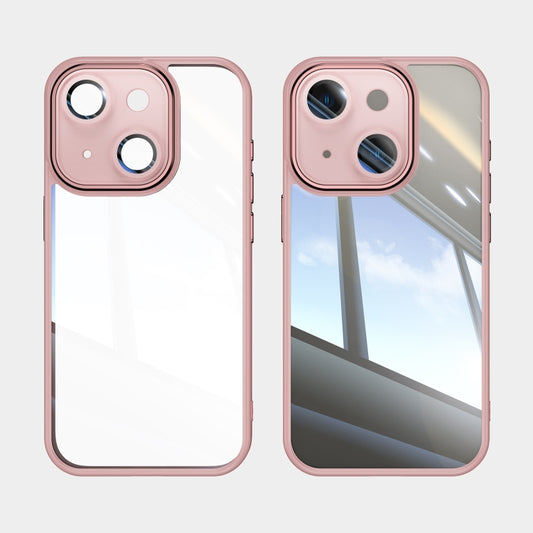 For iPhone 15 Acrylic Hybrid TPU Armor Shockproof Phone Case(Pink) by buy2fix
