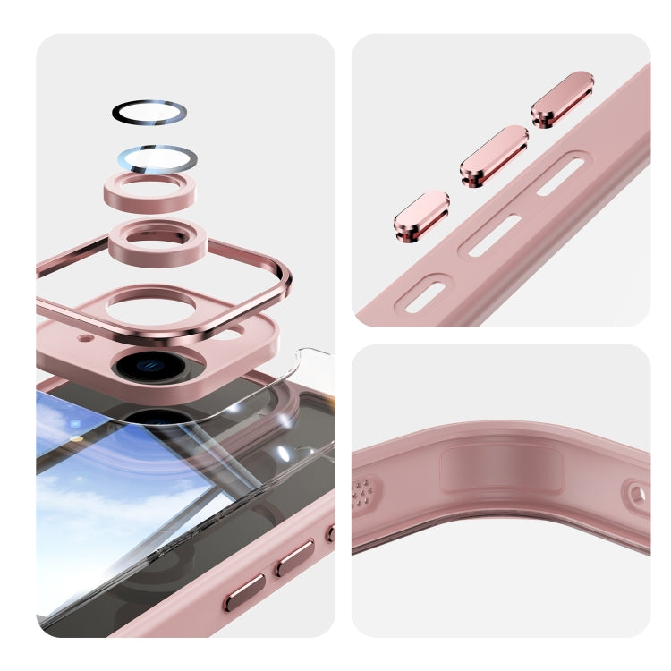For iPhone 15 Acrylic Hybrid TPU Armor Shockproof Phone Case(Pink) by buy2fix