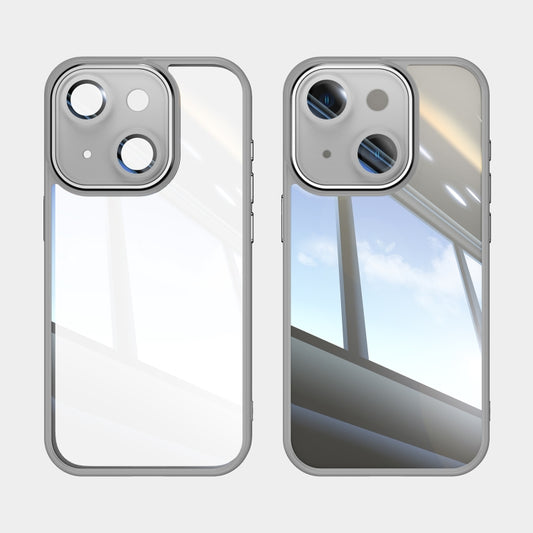 For iPhone 15 Acrylic Hybrid TPU Armor Shockproof Phone Case(Grey) by buy2fix