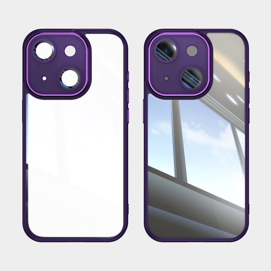 For iPhone 15 Acrylic Hybrid TPU Armor Shockproof Phone Case(Purple) by buy2fix