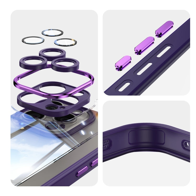 For iPhone 16 Pro Max Acrylic Hybrid TPU Armor Shockproof Phone Case(Purple) by buy2fix