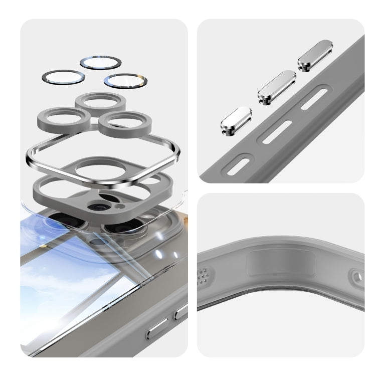 For iPhone 16 Plus Acrylic Hybrid TPU Armor Shockproof Phone Case(Grey) by buy2fix