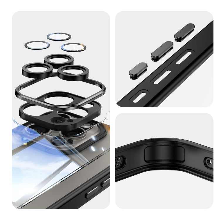 For iPhone 16 Acrylic Hybrid TPU Armor Shockproof Phone Case(Black) by buy2fix